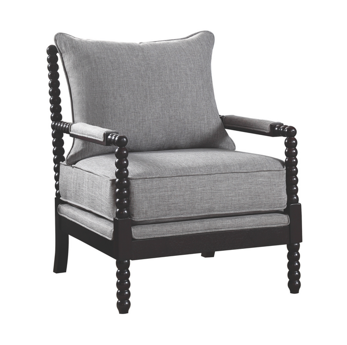 Cushion Back Accent Chair Grey And Black