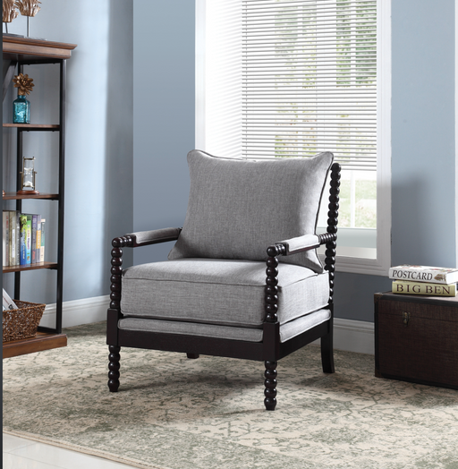 Cushion Back Accent Chair Grey And Black