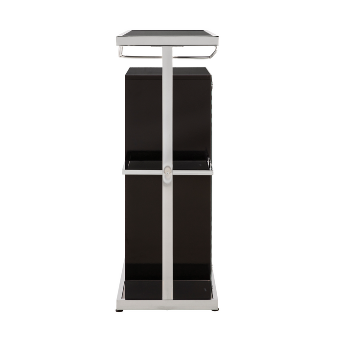 2-Tier Bar Unit Glossy Black And White