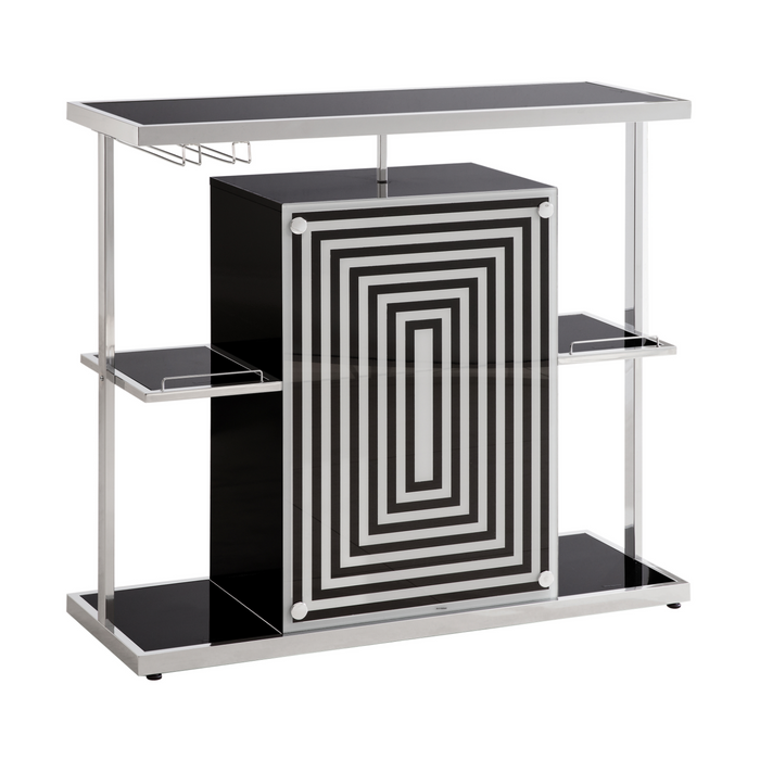 2-Tier Bar Unit Glossy Black And White