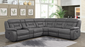 Higgins Four-Piece Upholstered Power Sectional Grey