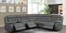 Higgins Four-Piece Upholstered Power Sectional Grey