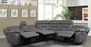 Higgins Four-Piece Upholstered Power Sectional Grey