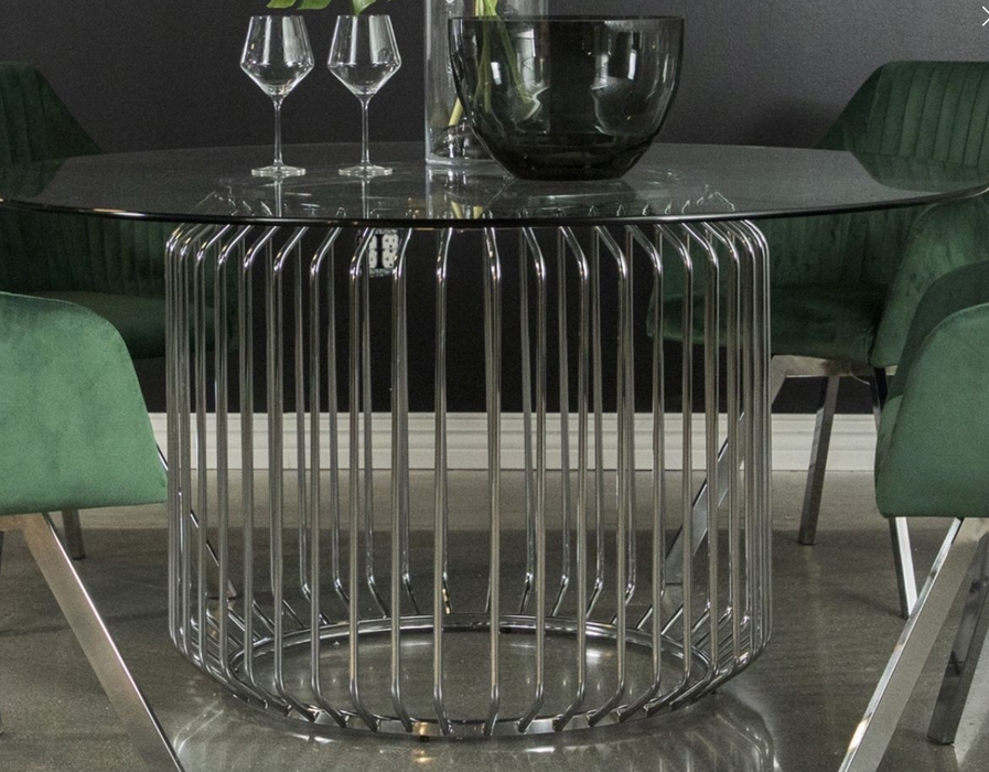 Veena Chrome Dining Table