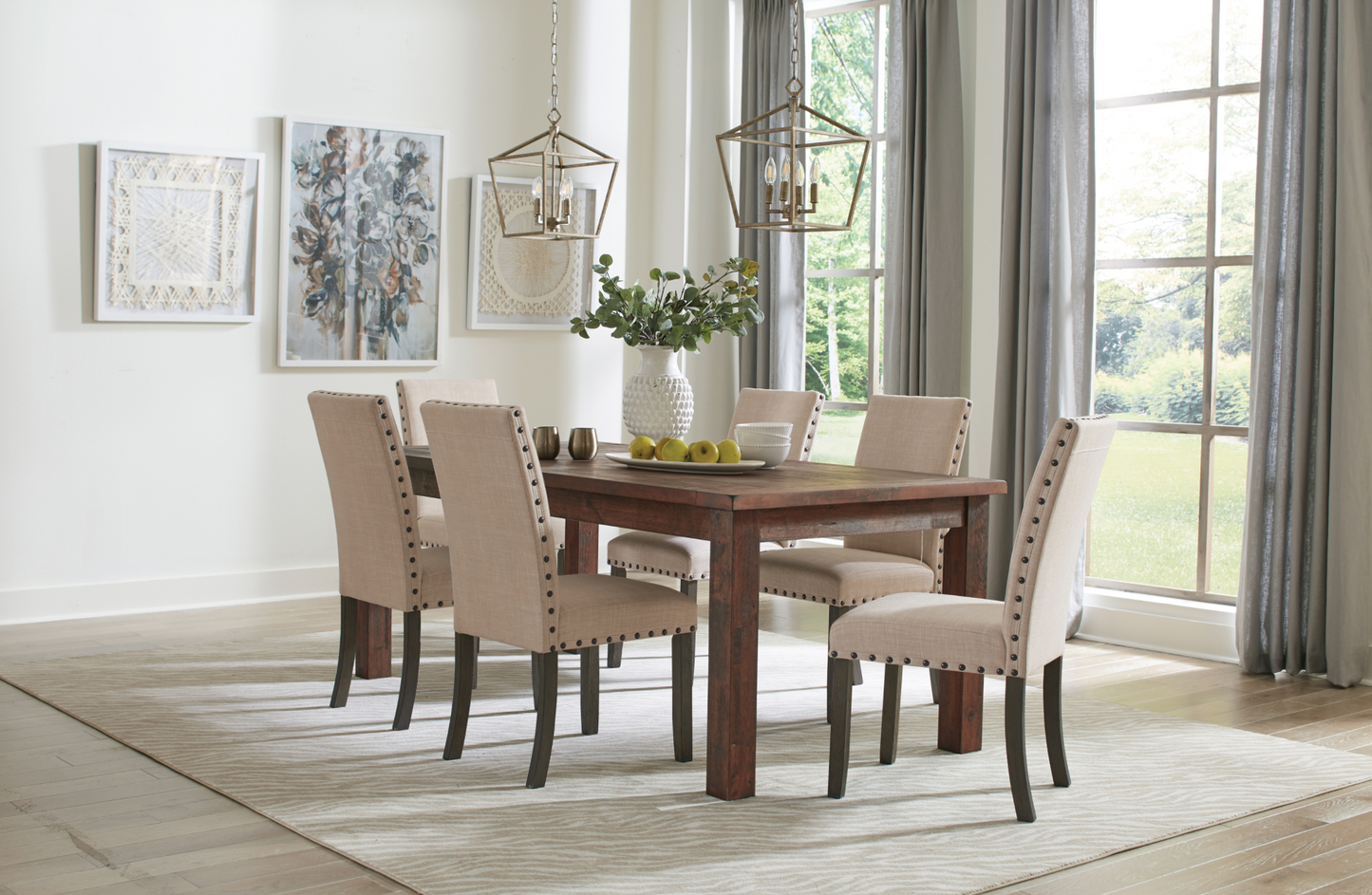 Coleman Rectangular Dining Table Rustic Golden Brown