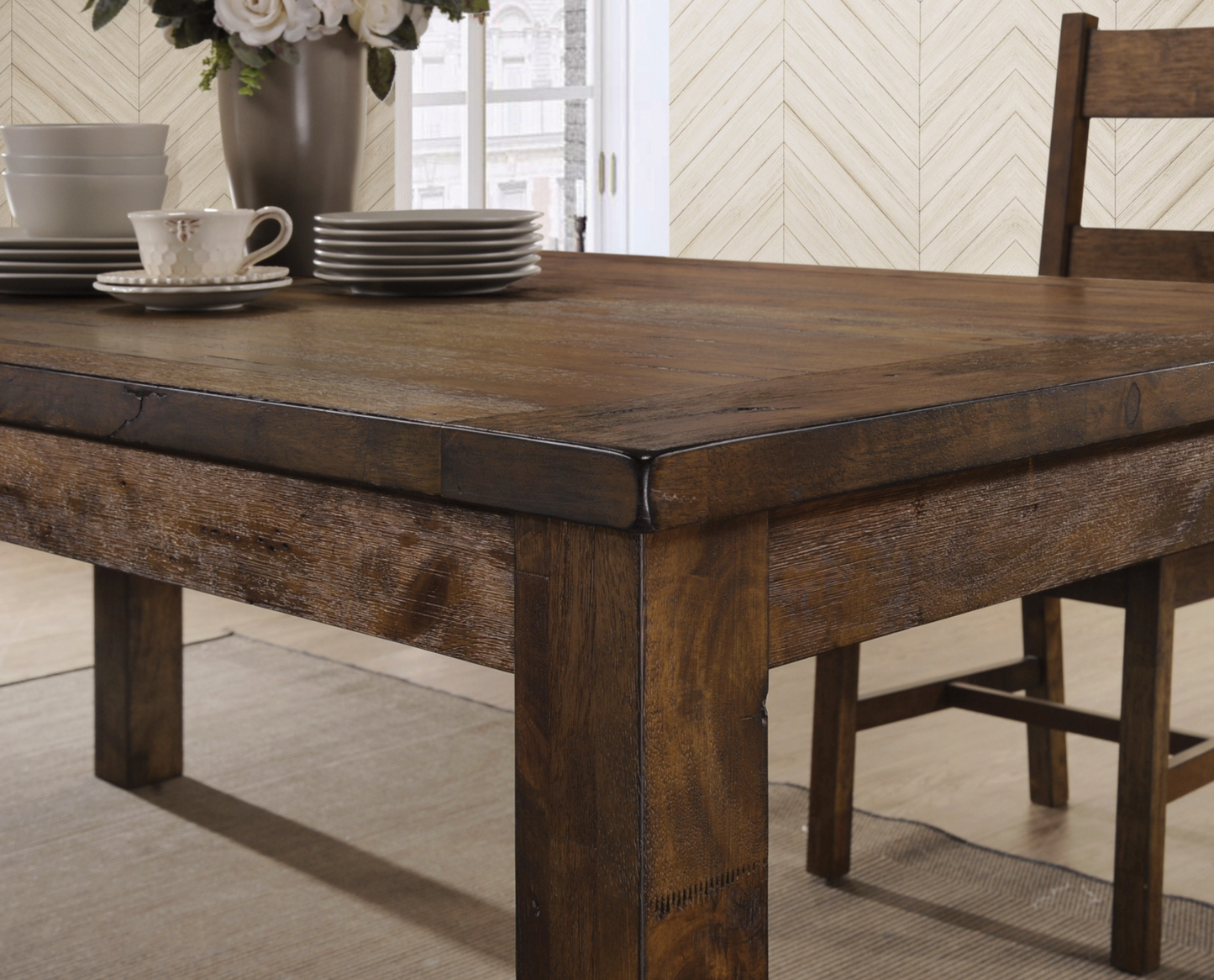 Coleman Rectangular Dining Table Rustic Golden Brown