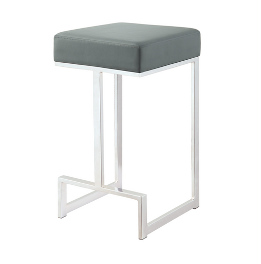 Square Counter Height Stool Grey And Chrome