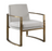 Concave Metal Arm Accent Chair Cream And Bronze