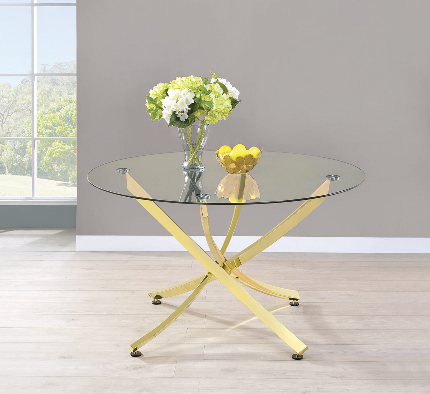 Chanel Round Dining Table Brass And Clear Collection: Chanel
