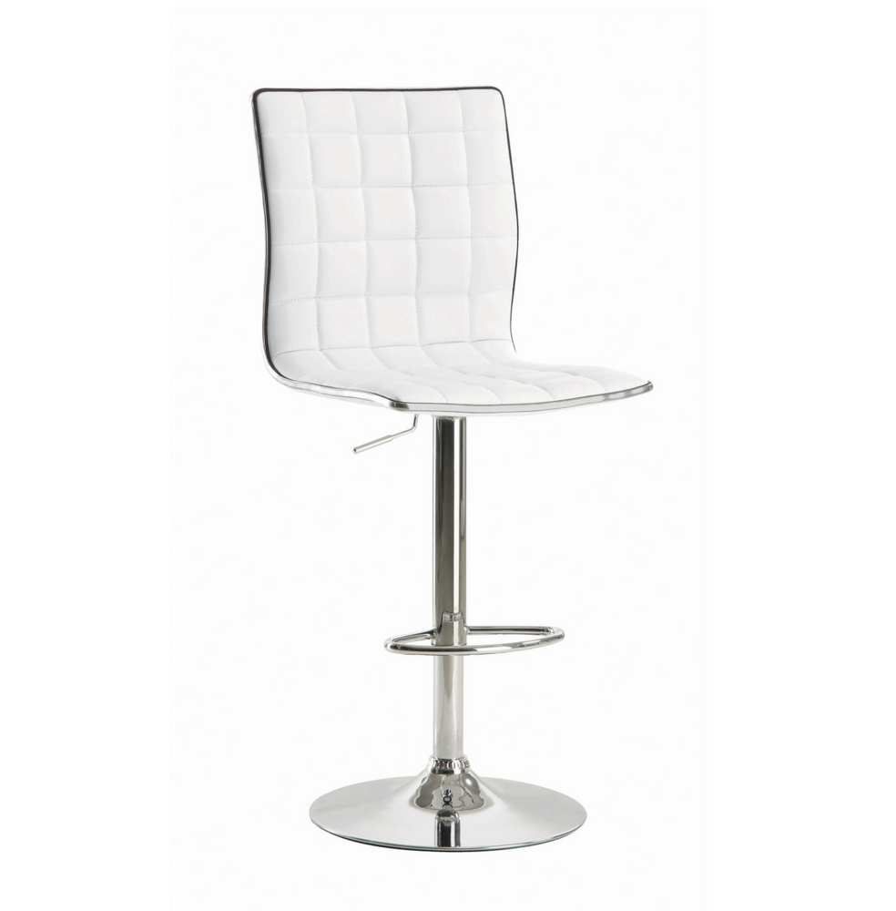 Upholstered Adjustable Bar Stools White And Chrome