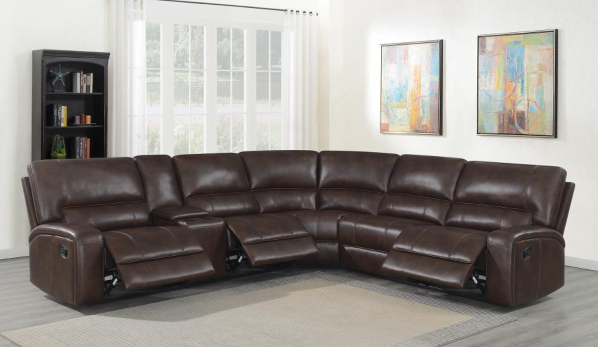 Brunson 3-piece Upholstered Motion Sectional Brown