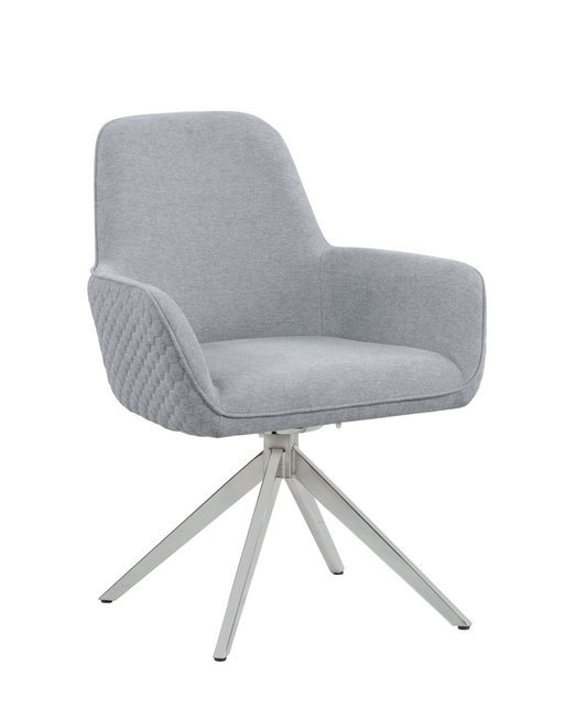 Abby Flare Arm Side Chair Light Grey And Chrome