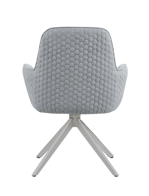 Abby Flare Arm Side Chair Light Grey And Chrome