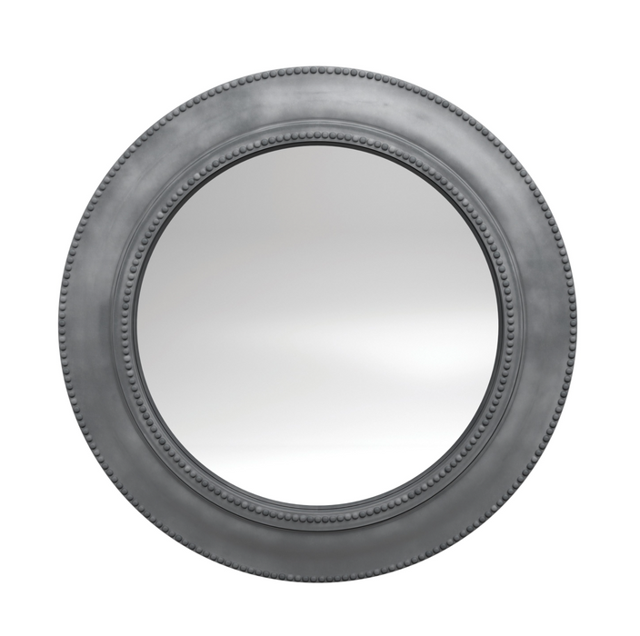 Beveled Round Mirror Grey