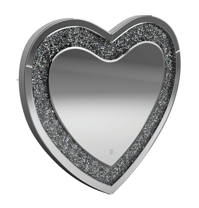 Heart Shape Wall Mirror Silver