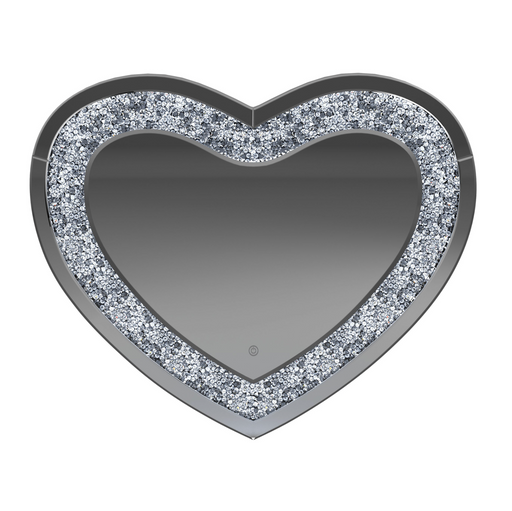 Heart Shape Wall Mirror Silver