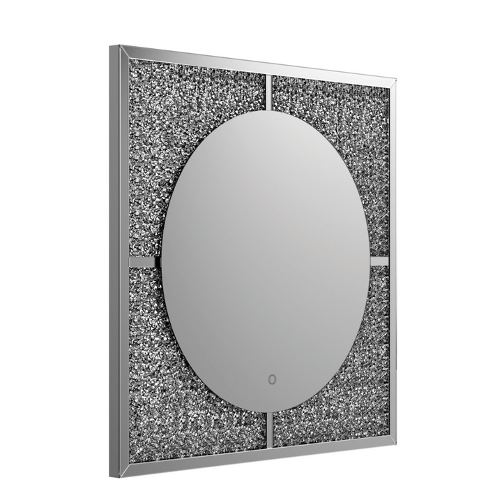 LED Wall Mirror Silver And Black