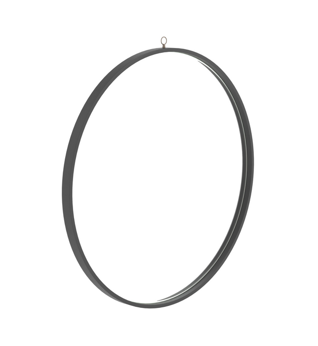 Metal Frame Round Mirror Matte Black