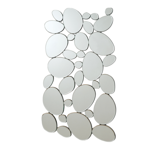 Pebble-Shaped Decorative Mirror Silver