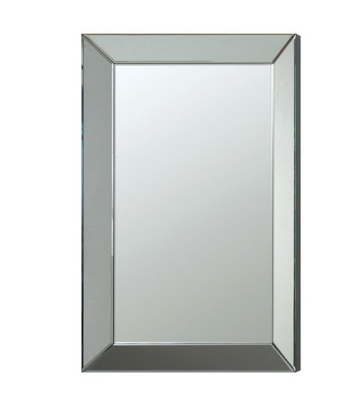 Rectangular Beveled Wall Mirror Silver