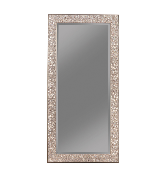 Rectangular Floor Mirror Silver Sparkle