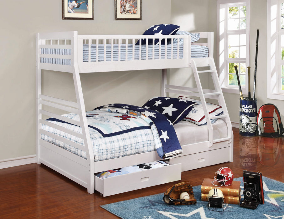 Ashton Twin Over Full 2-Drawer Bunk Bed White