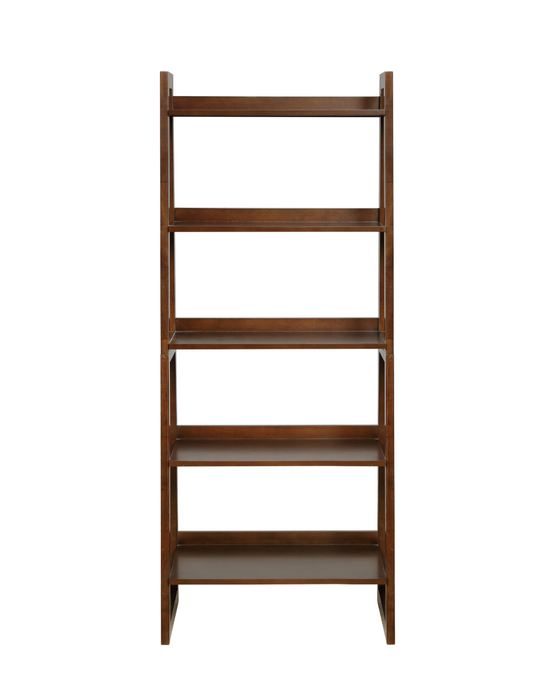 5-Shelf Ladder Bookcase Cappuccino