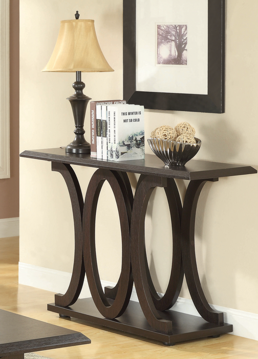 C-Shaped Base Sofa Table Cappuccino