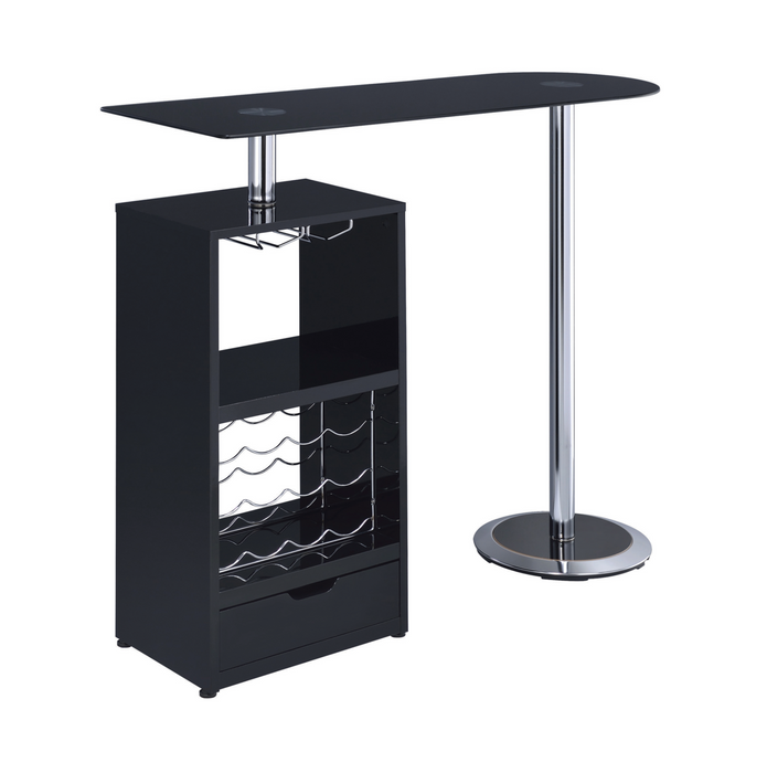 1-Drawer Bar Table Glossy Black