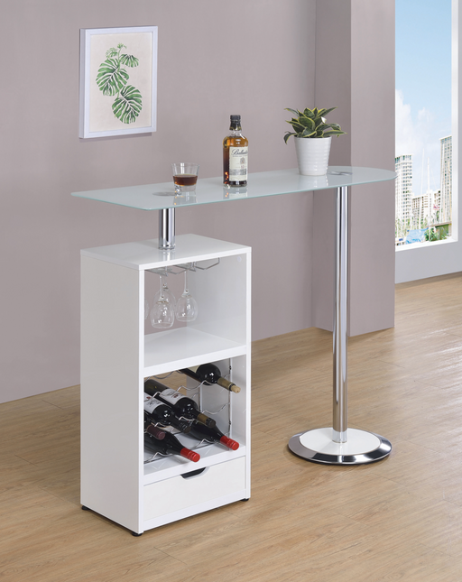 1-Drawer Bar Table Glossy White