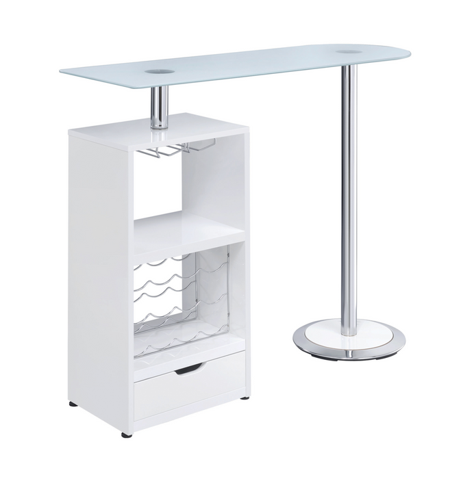 1-Drawer Bar Table Glossy White