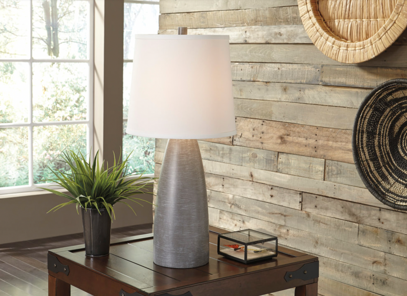 Grey Table Lamp (2Pc)