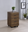 Luetta 3-Drawer Mobile Storage Cabinet With Casters Aged Walnut