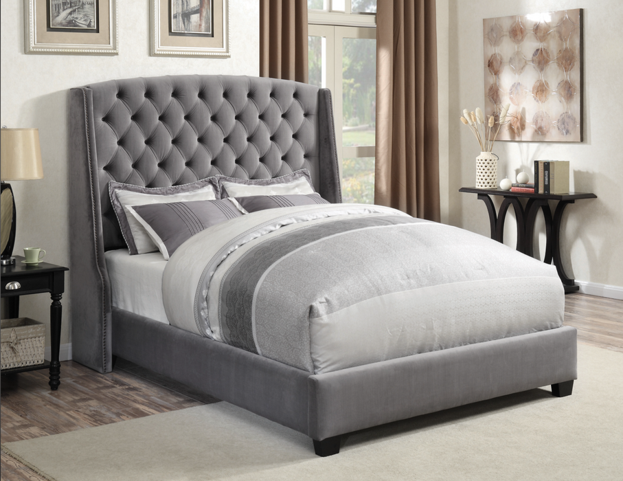 Pissarro Queen Tufted Upholstered Bed Grey