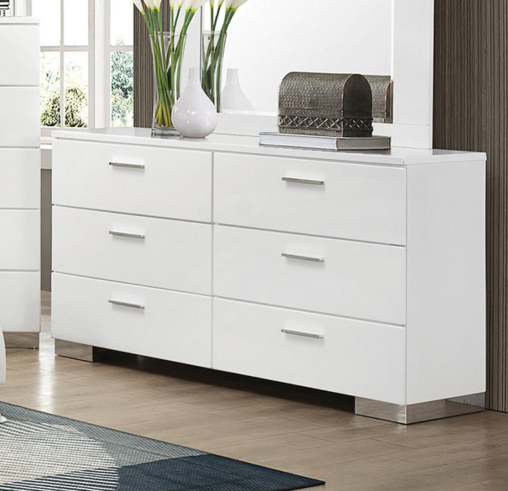 Felicity  Glossy White Bedroom Set