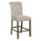 Tufted Back Counter Height Stool Beige And Rustic Brown