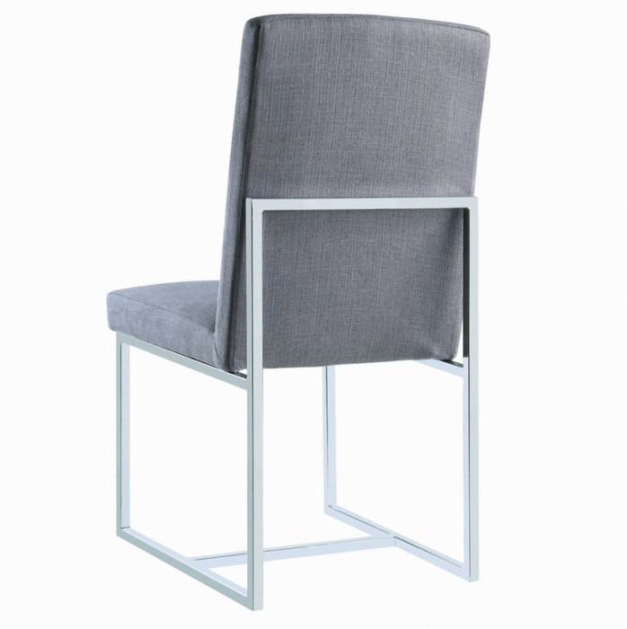 Mackinnon Upholstered Side Chair Grey And Chrome