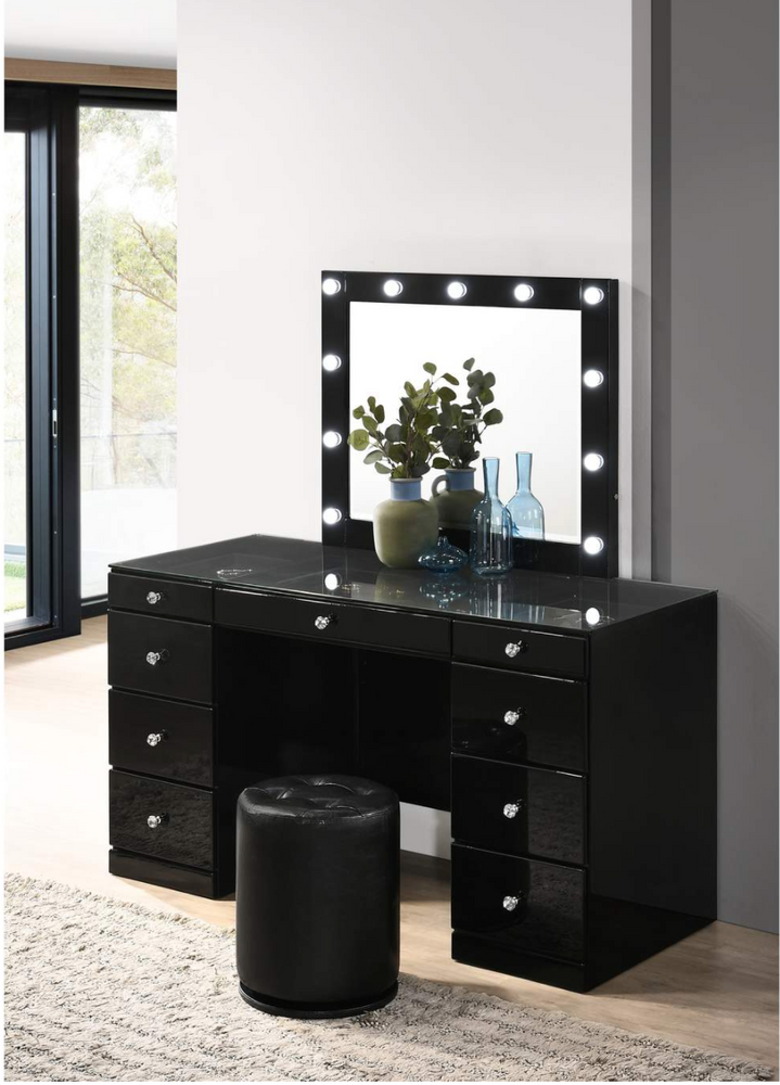 Avery Black Vanity Set