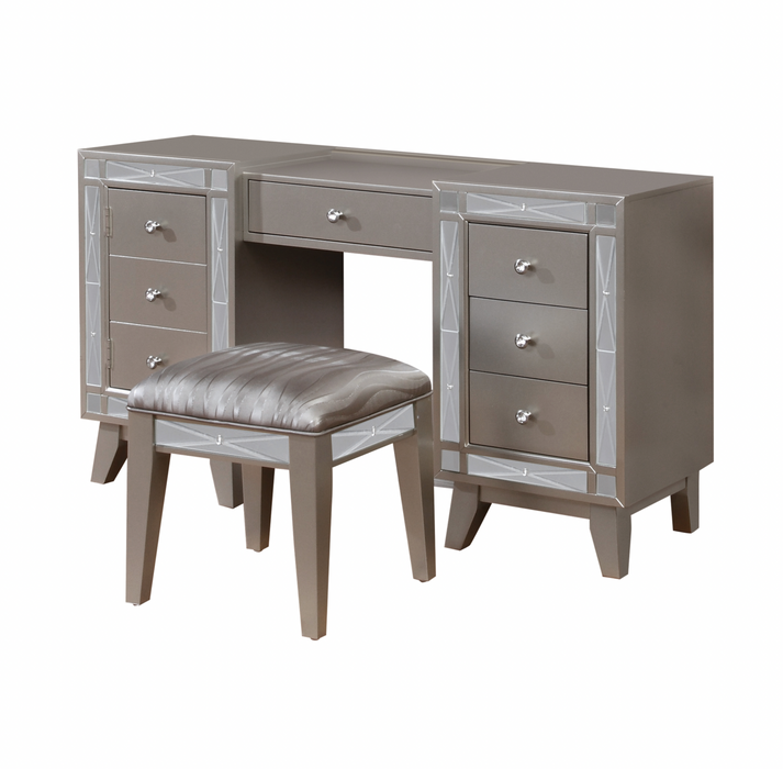 Leighton Panel Bedroom Set Mercury Metallic