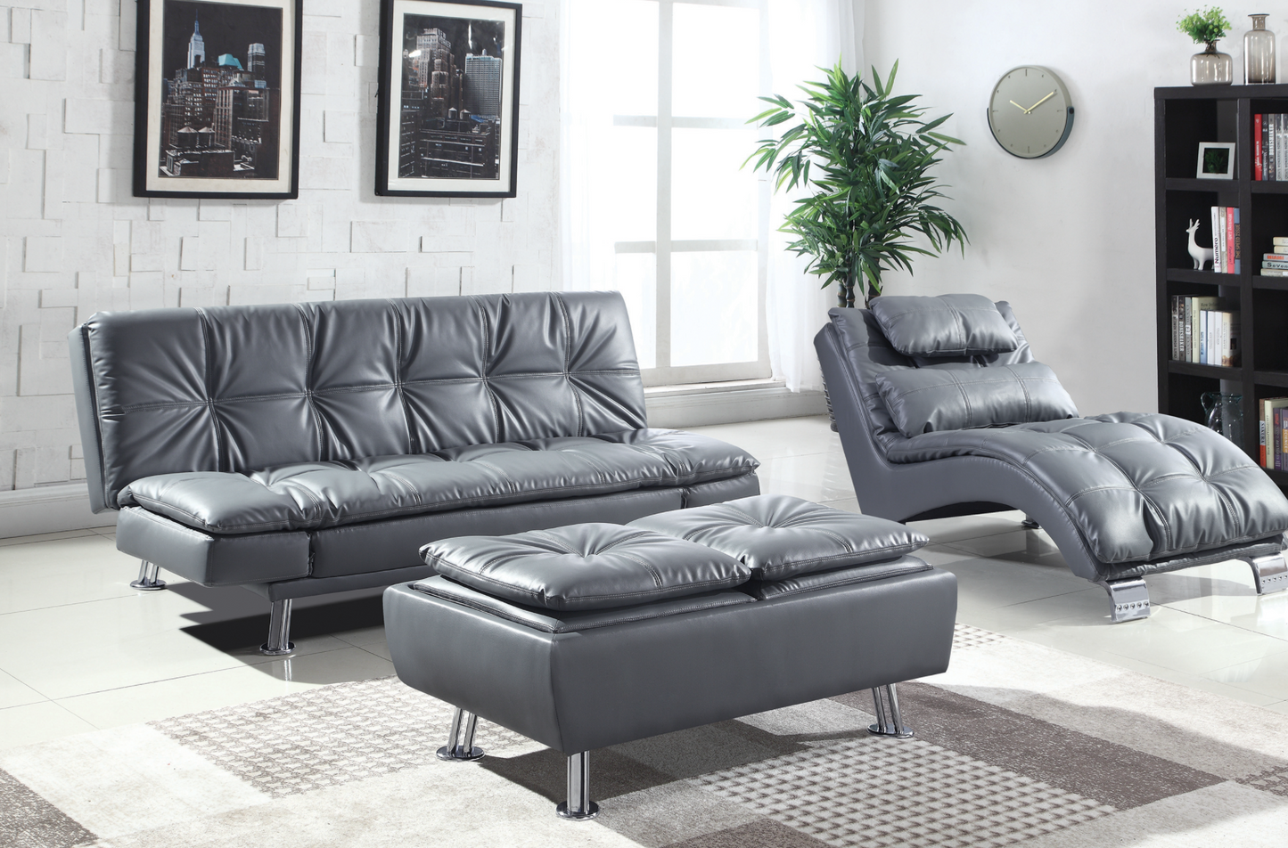 Dilleston Tufted Back Upholstered Sofa Bed W