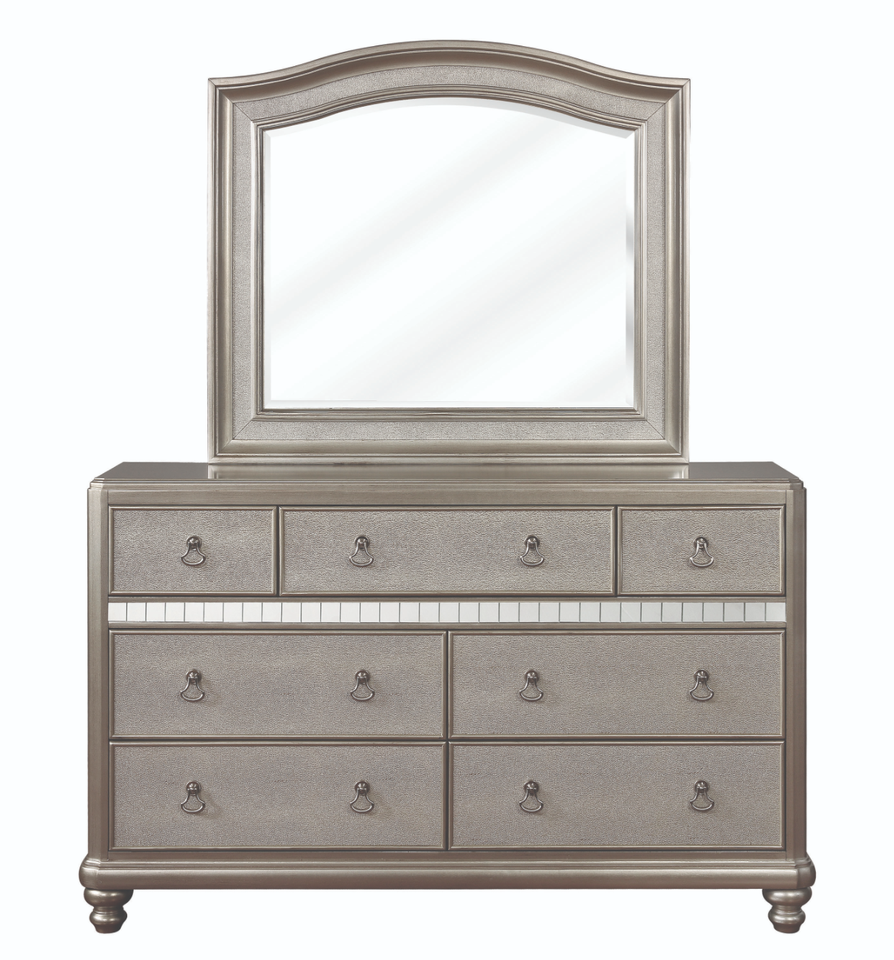 Bling Game 7-Drawer Dresser Metallic Platinum