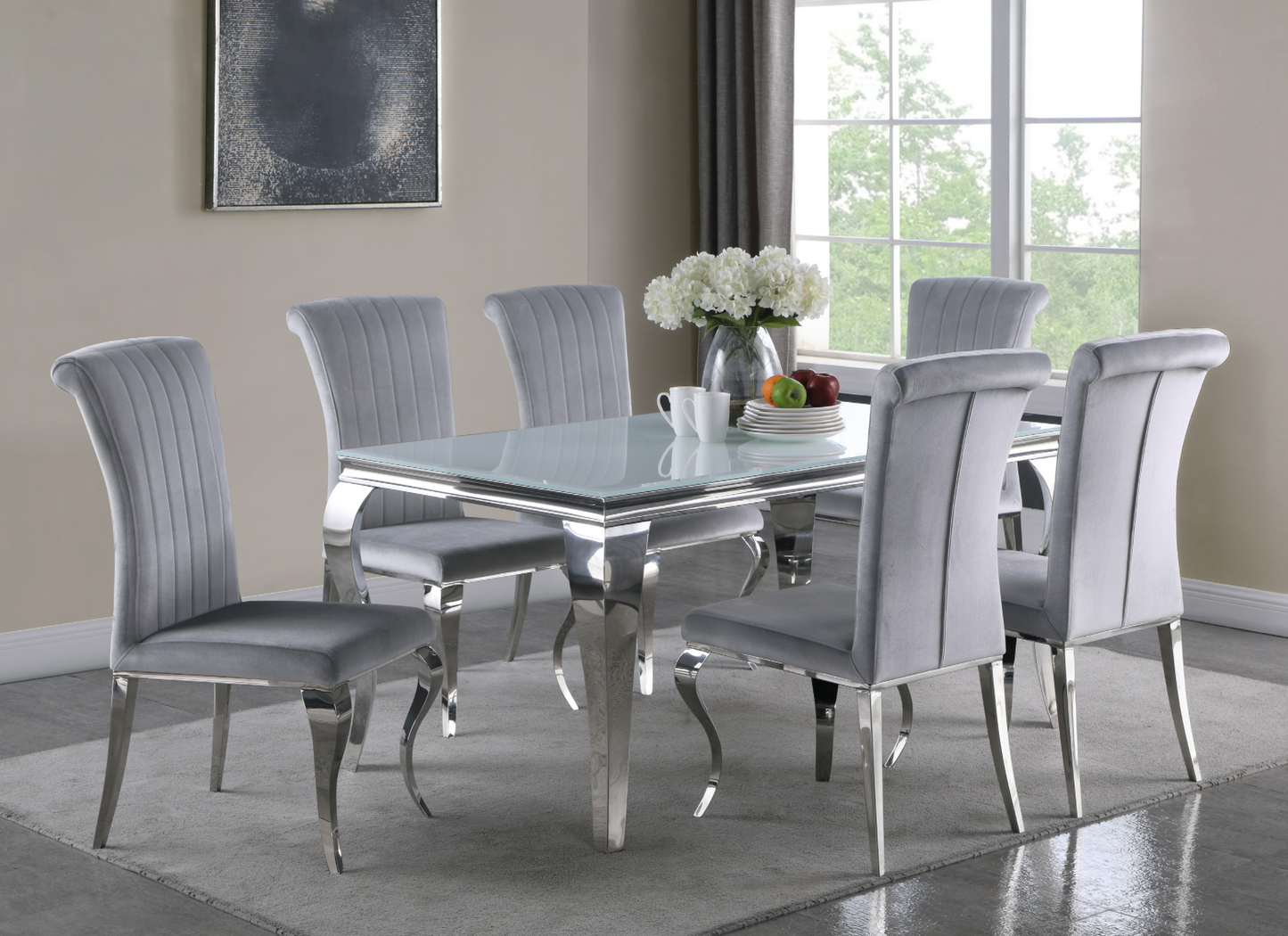 Carone Upholstered Side Chair  And Chrome