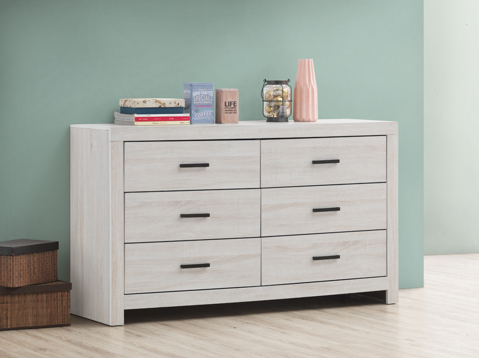 Marion 6-Drawer Dresser Coastal White