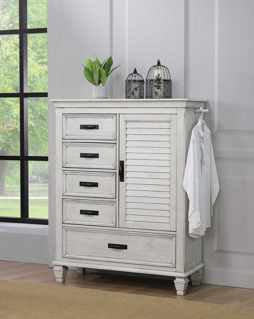 Franco 5-Drawer Man’s Chest Antique White