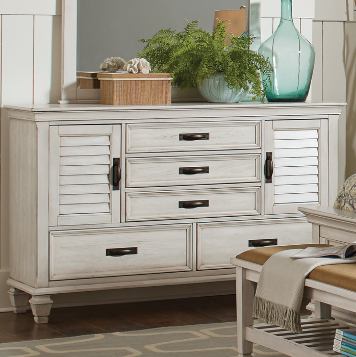 Franco 5-Drawer Dresser Antique White