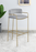 Upholstered Low Back Bar Stool Grey And Gold