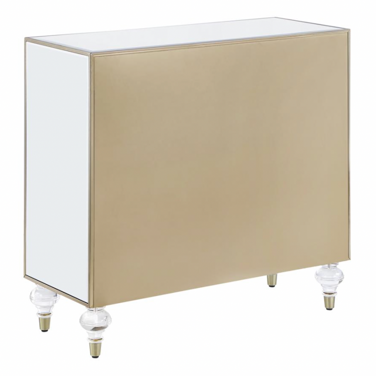 2-door Accent Cabinet Mirror and Champagne