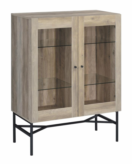 2-door Accent Cabinet with Glass Shelves