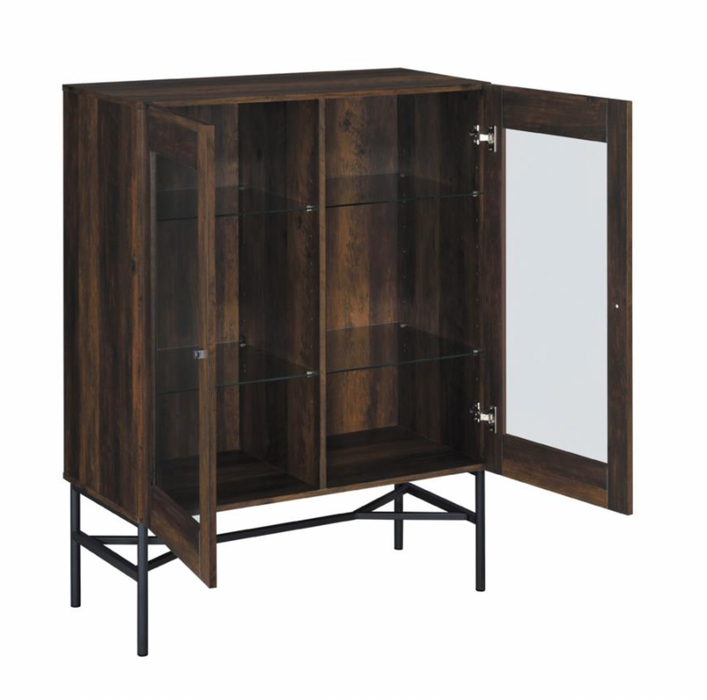 2-door Accent Cabinet with Glass Shelves