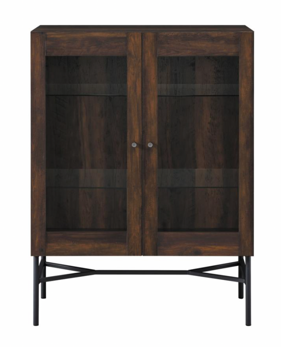 2-door Accent Cabinet with Glass Shelves